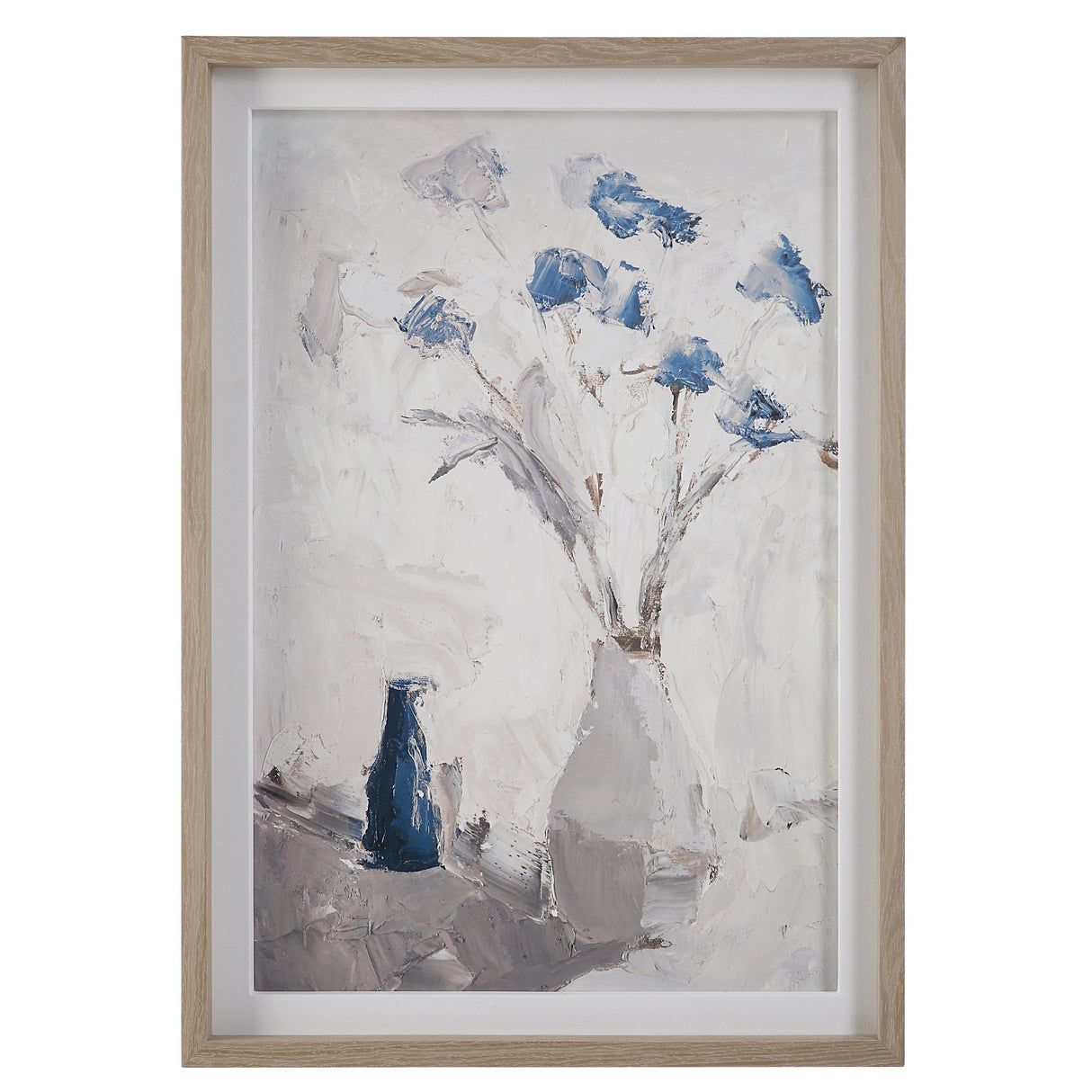 Blue Flowers In Vase Framed Print | Uttermost | Home Elegance USA