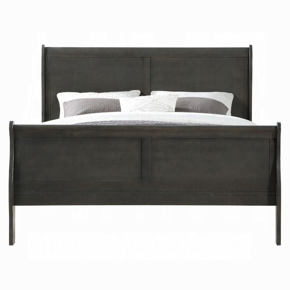 Acme - Louis Philippe EK Bed 26787EK Dark Gray Finish