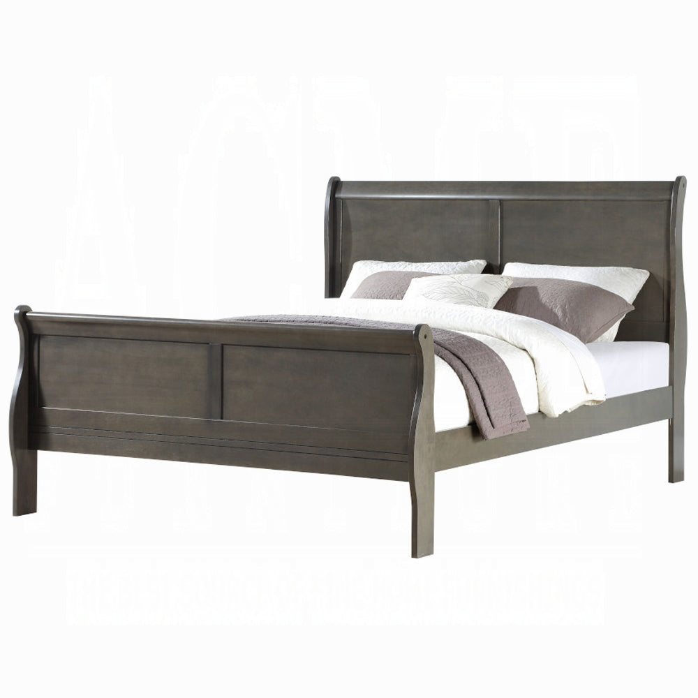Acme - Louis Philippe EK Bed 26787EK Dark Gray Finish