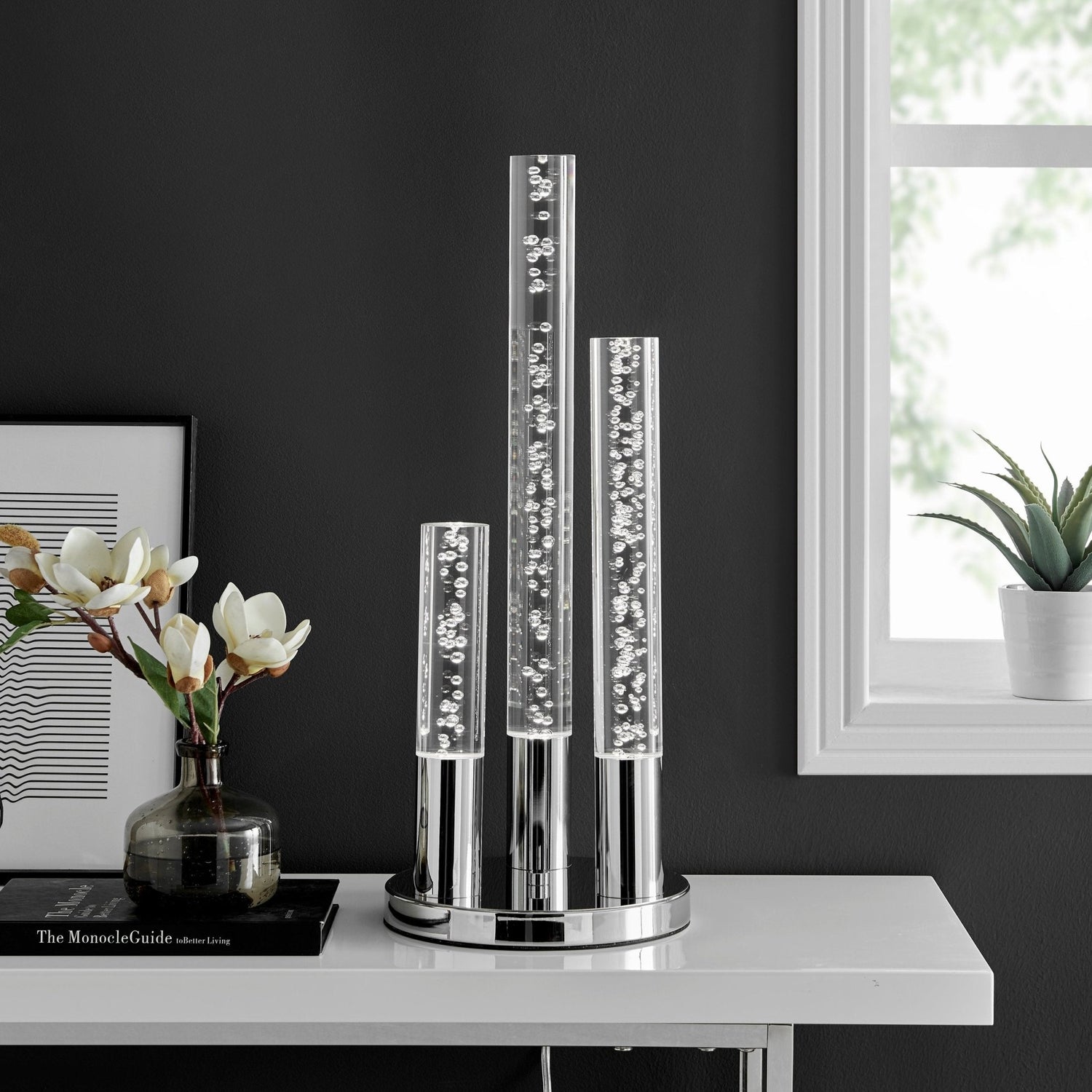 Acrylic Cylinders Table Lamp // 3 Light | Finesse | Home Elegance USA