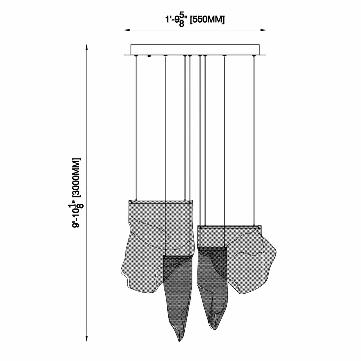 Acrylic Lace 5 Light Chandelier // Chrome | Finesse | Home Elegance USA