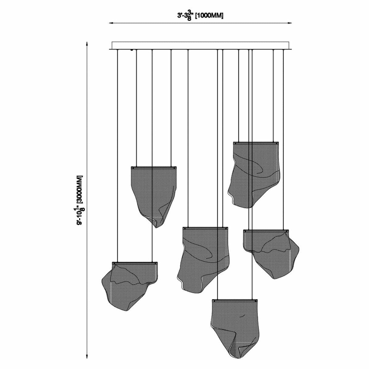 Acrylic Lace 6 Light Chandelier // Chrome | Finesse | Home Elegance USA