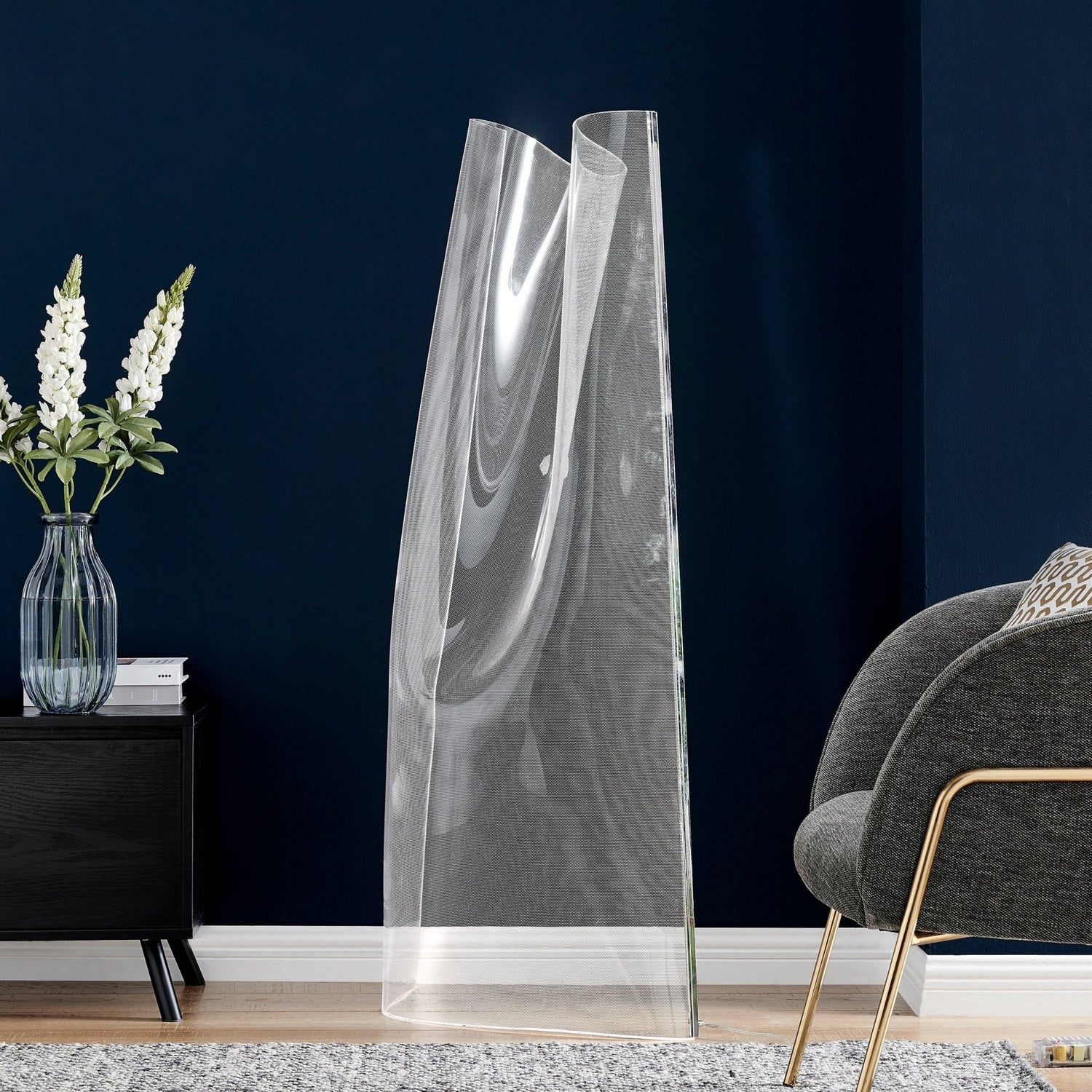Acrylic Lace Floor Lamp // Chrome | Finesse | Home Elegance USA
