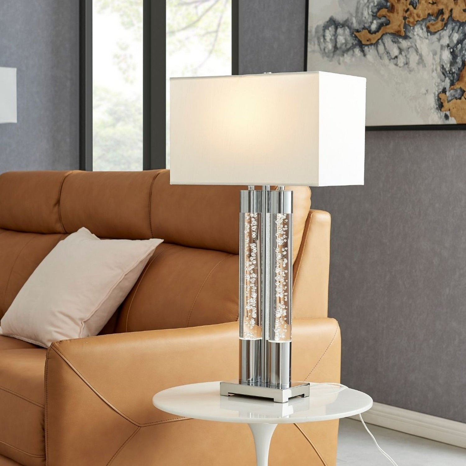 Acrylic Table Lamp // Chrome | Finesse | Home Elegance USA