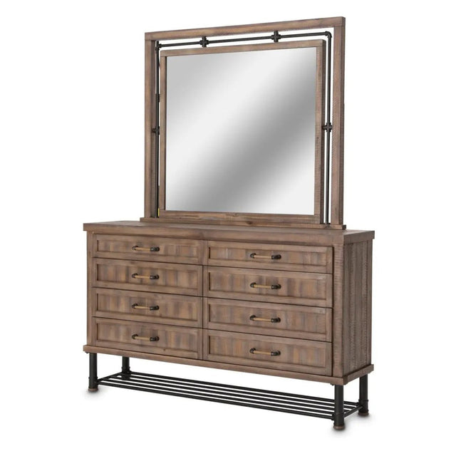 Crossings Dresser With Mirror In Reclaimed Barn - Ki - Crsg050 - 60 - 217 | Aico | Home Elegance USA