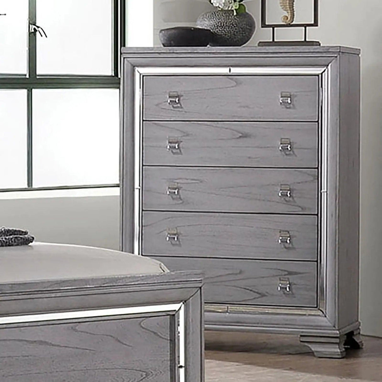 Alanis Light Gray Chest | Home Elegance USA