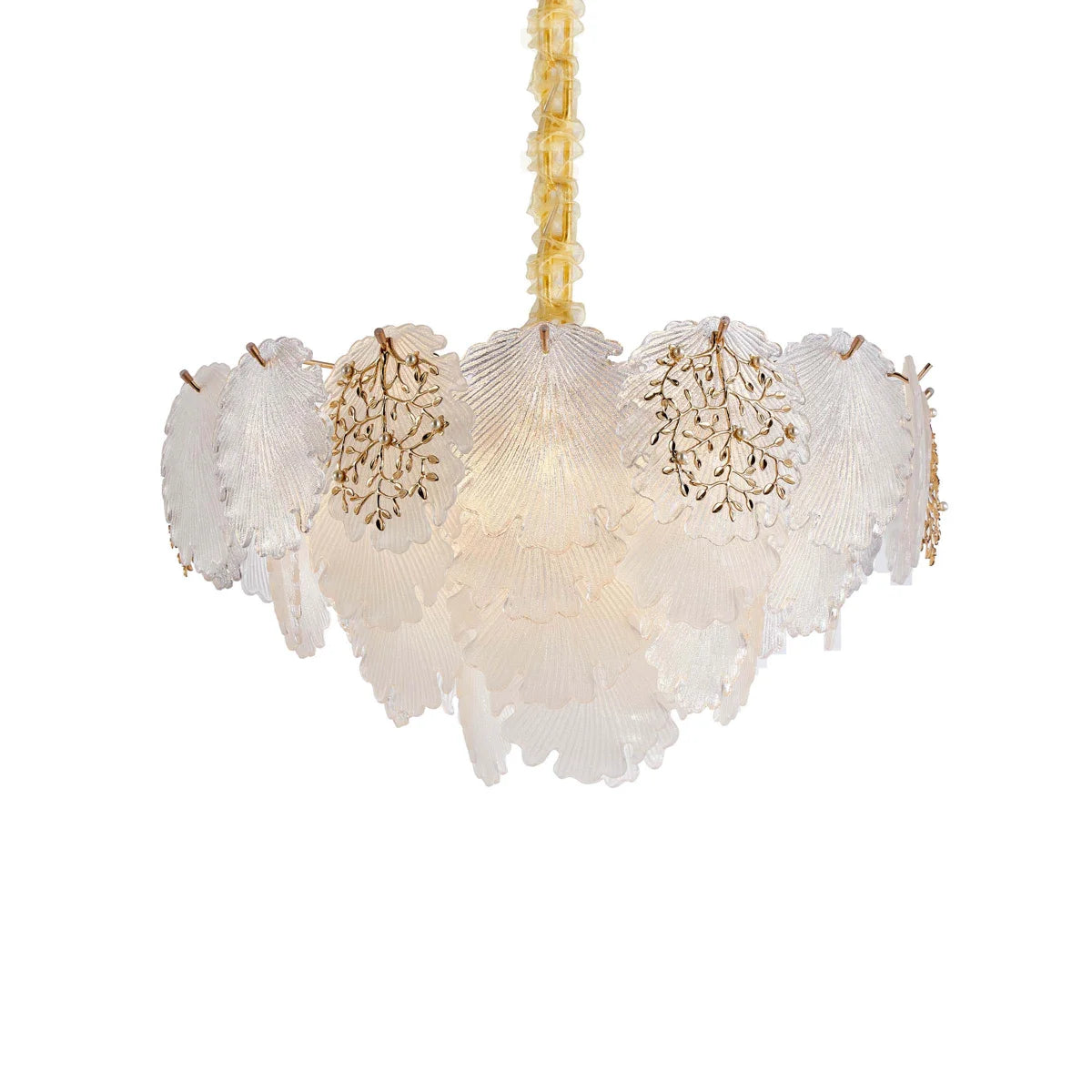 Almara 9-Light Chandelier – Gold Coastal Seashell Crystal Design Lighting Fixture