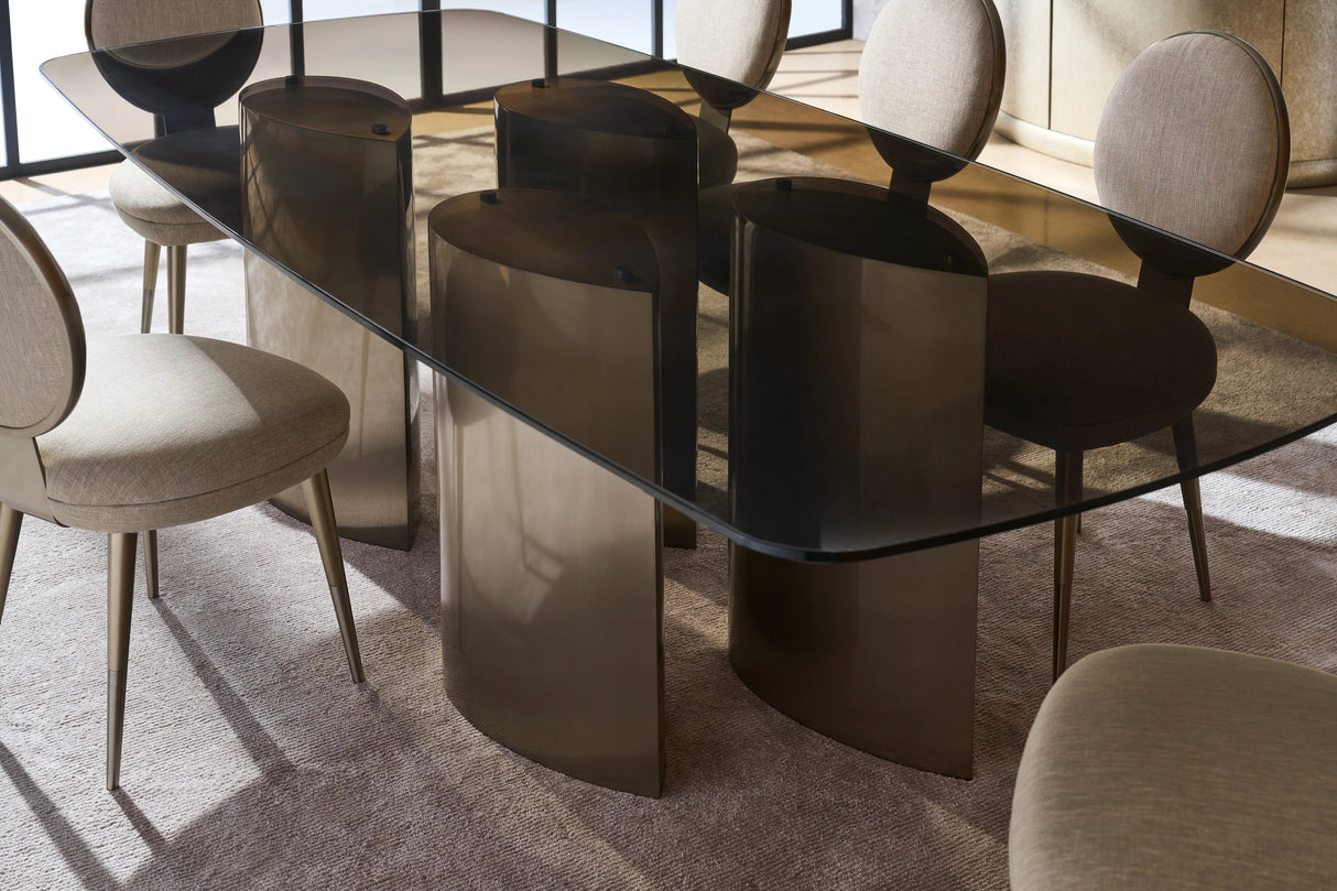 Aphelion 4 Glass Dining Table 110 Inch | Caracole Classic