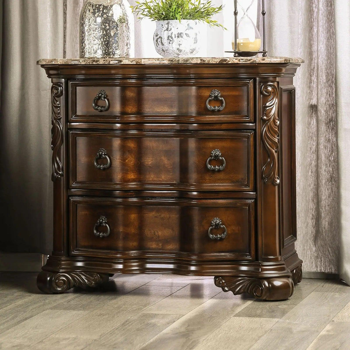 Arcturus Brown Cherry Night Stand | Home Elegance USA