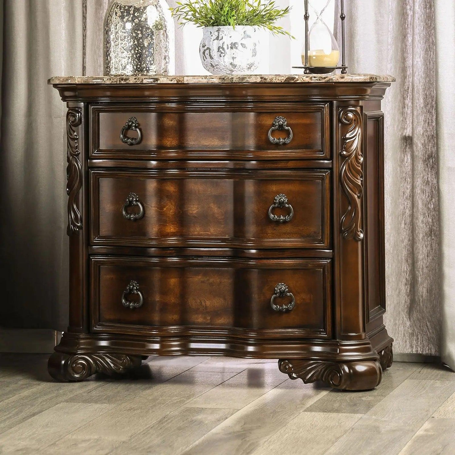 Arcturus Brown Cherry Night Stand | Home Elegance USA