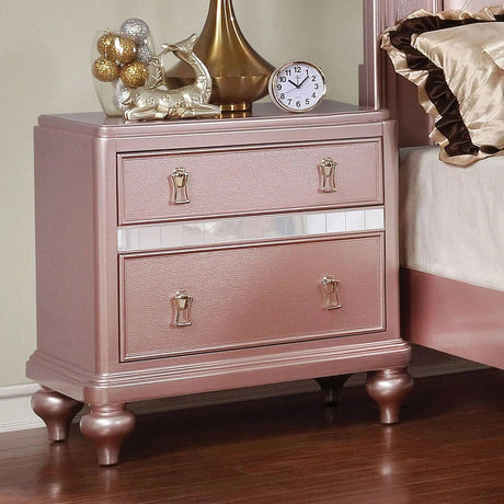 Ariston Rose Gold Night Stand | Home Elegance USA