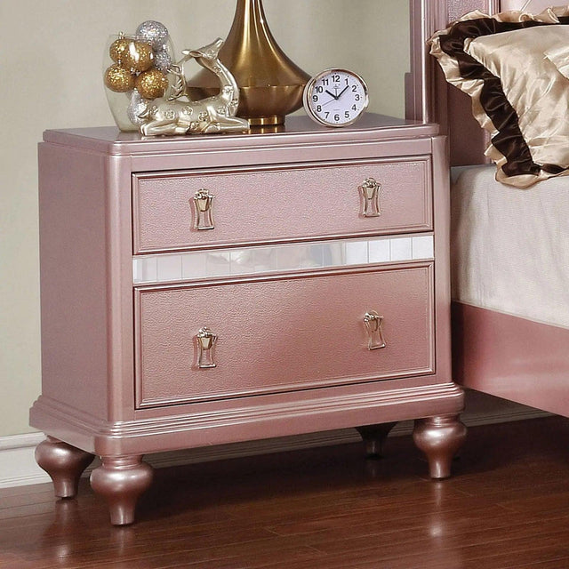 Ariston Rose Gold Night Stand | Home Elegance USA