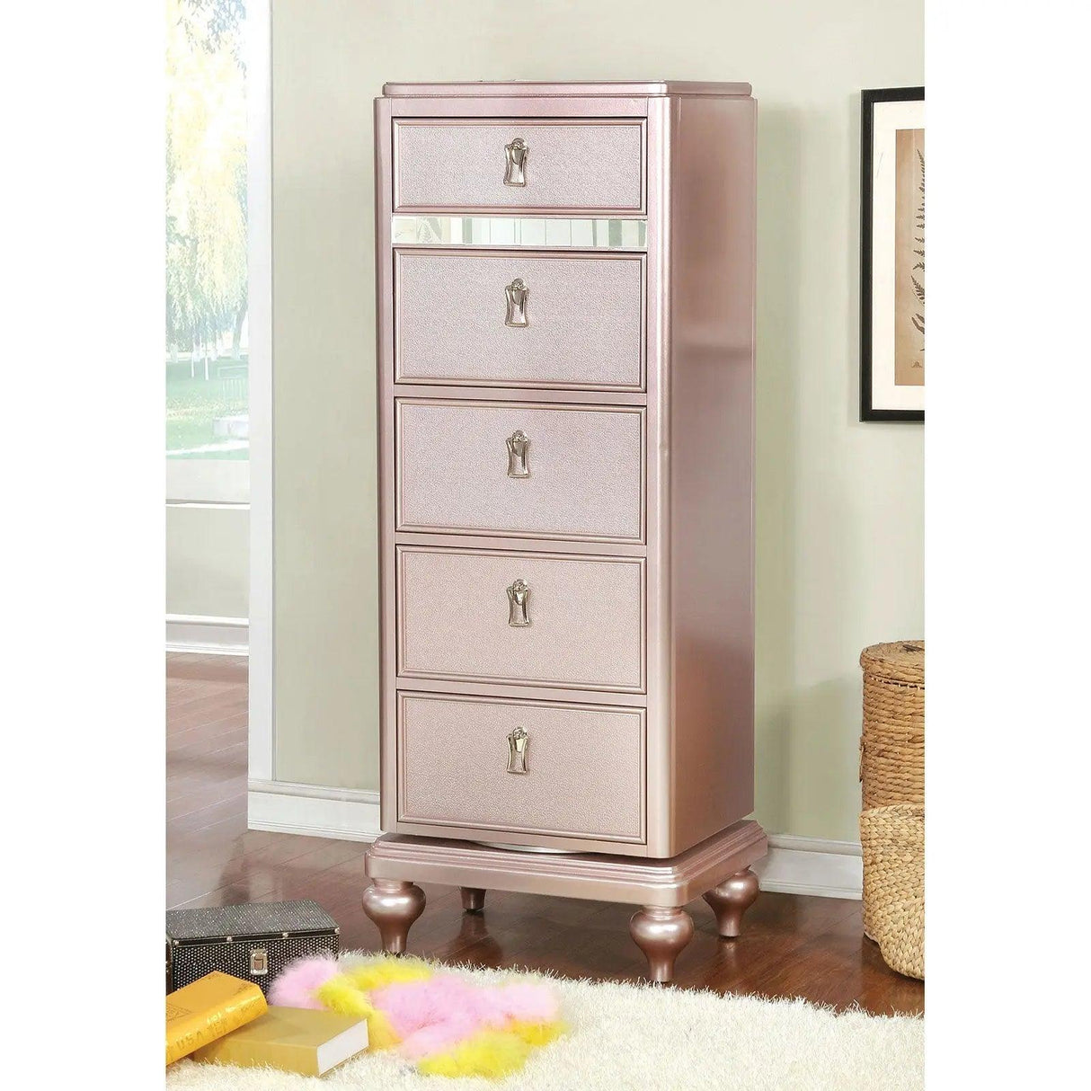 Ariston Rose Gold Swivel Chest | Home Elegance USA