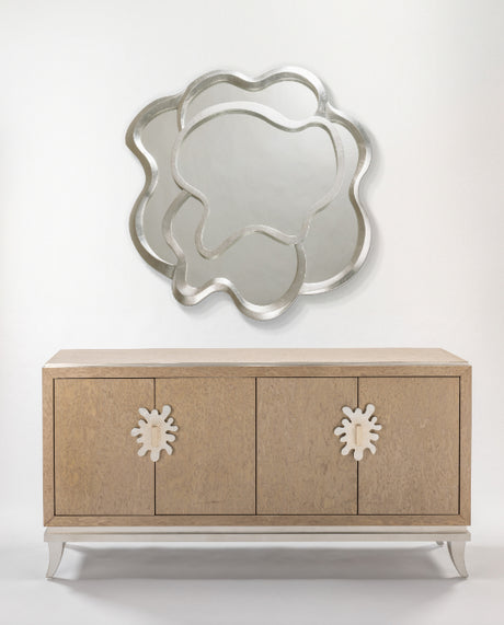 Frosty Bleached Bird’s Eye Maple Cabinet with Optional Silverleaf Mirror – Artmax 2736-S - Home Elegance USA