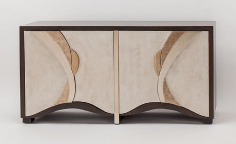 Medium Brown Mesh Texture Cabinet 4F08-S with Optional Warm Silverleaf Mirror – Artmax - Home Elegance USA