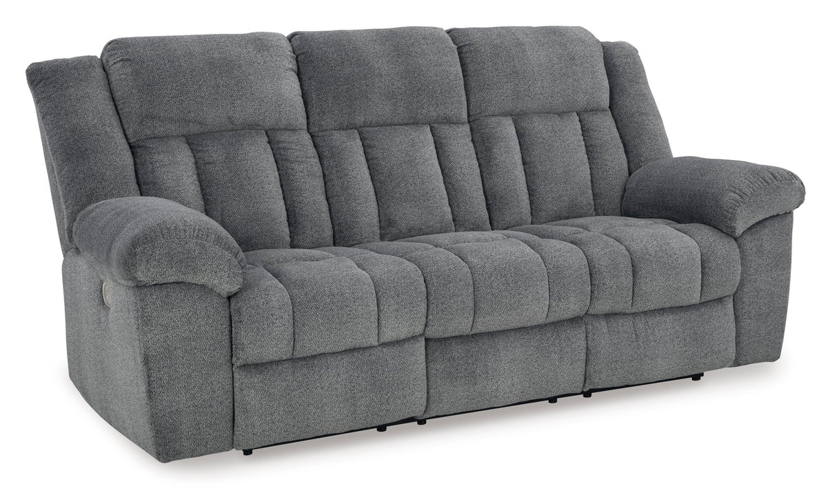 Ashley Slate Tip - Off PWR REC Sofa with ADJ Headrest - Chenille | Home Elegance USA