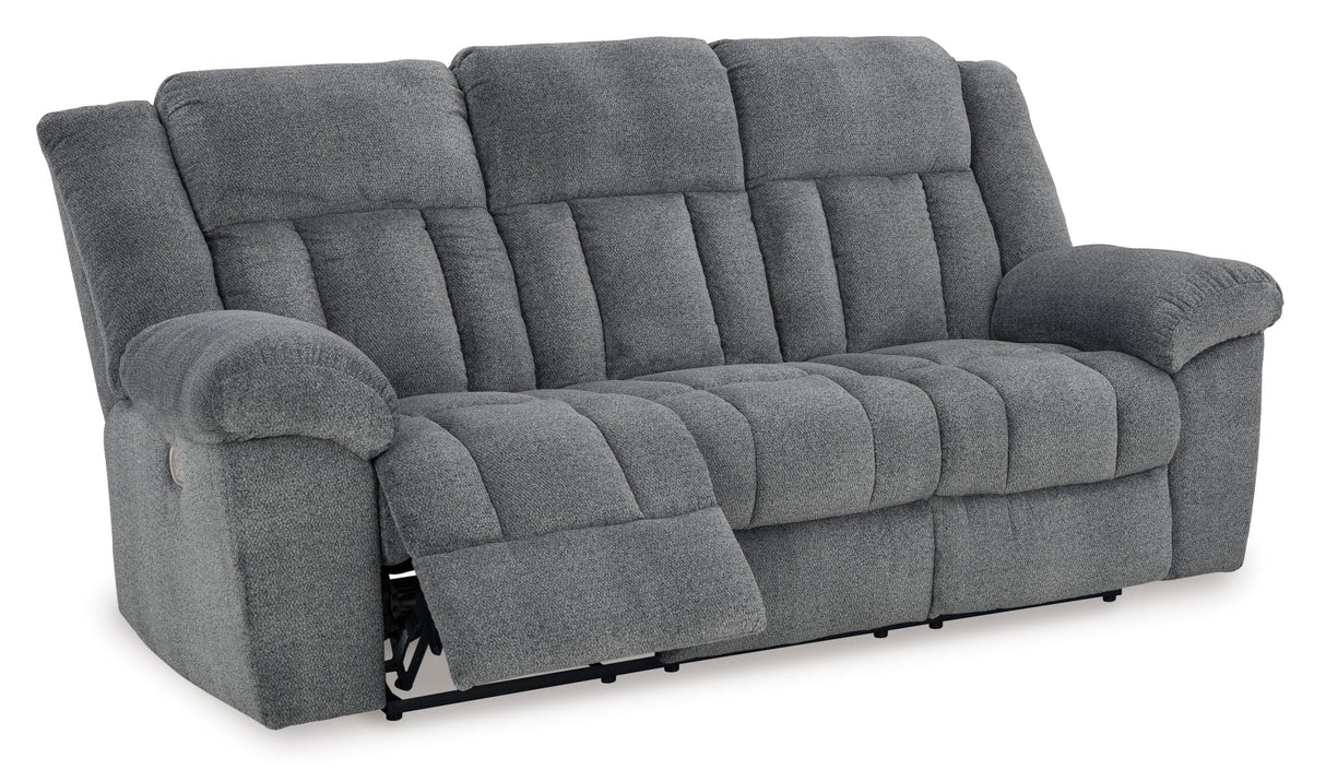 Ashley Slate Tip - Off PWR REC Sofa with ADJ Headrest - Chenille | Home Elegance USA