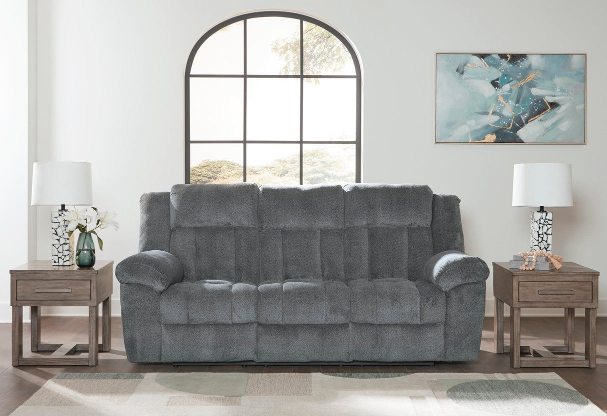 Ashley Slate Tip - Off PWR REC Sofa with ADJ Headrest - Chenille | Home Elegance USA