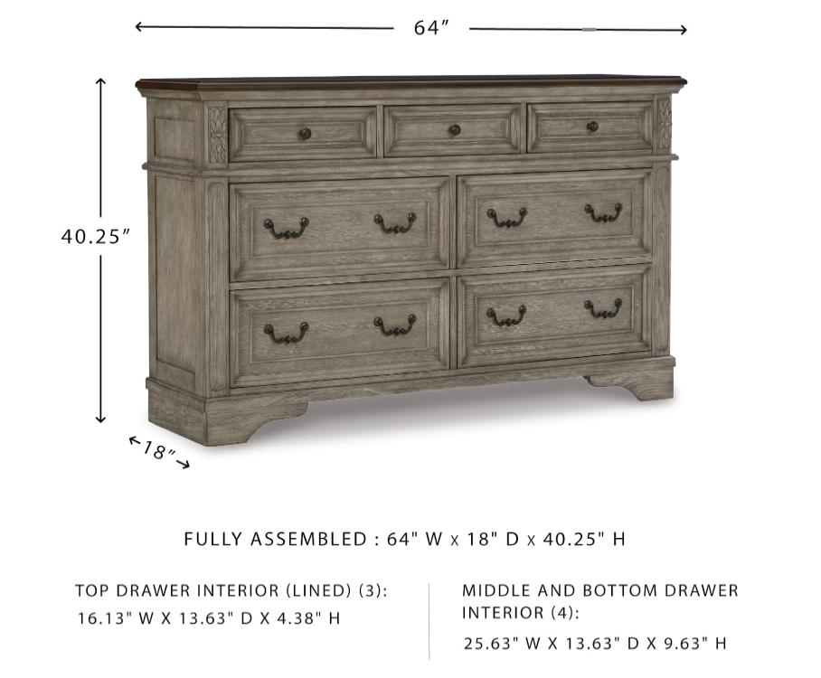 Ashley Antique Gray/Brown Lodenbay Dresser