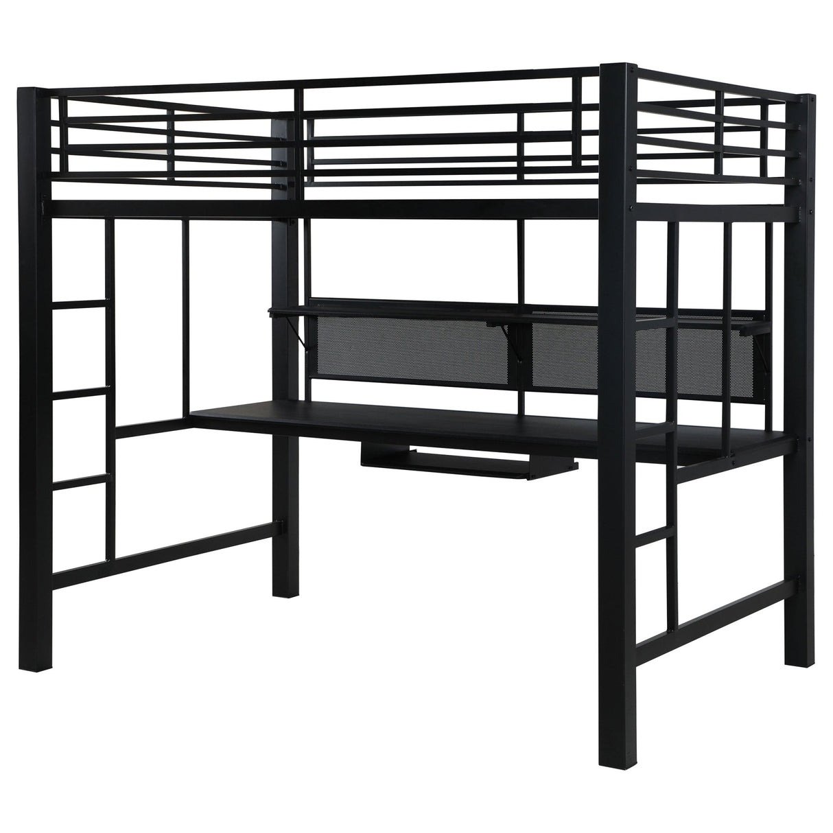 Avalon Full Workstation Loft Bed Black 460023 | Coaster | Home Elegance USA Corner View