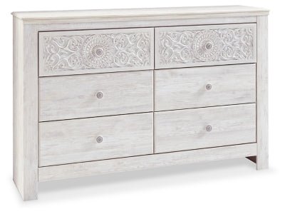 Ashley Whitewash Paxberry Six Drawer Dresser | Home Elegance USA