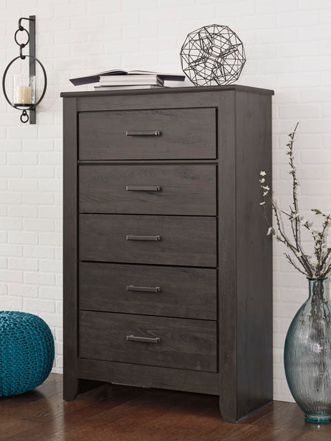 Charcoal Brinxton Five Drawer Chest | Ashley - Home Elegance USA