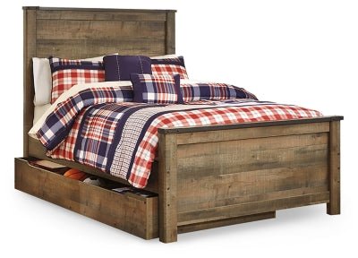 Ashley Brown Trinell B446B9 Full Panel Bed with 1 Large Storage Drawer | Home Elegance USA