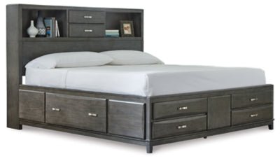 Ashley Gray Caitbrook B476B2 Queen Storage Bed with 8 Drawers | Home Elegance USA