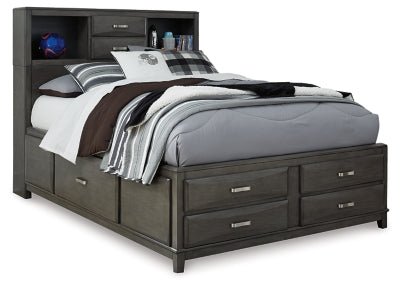 Ashley Gray Caitbrook B476B4 Full Storage Bed with 7 Drawers | Home Elegance USA