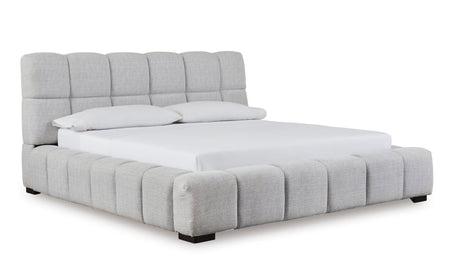 Grendusk King Upholstered Bed Light Gray | Ashley - Home Elegance USA