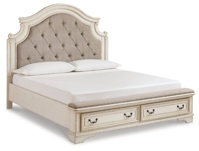 Ashley Two - tone Realyn B743B20 King Upholstered Bed | Home Elegance USA