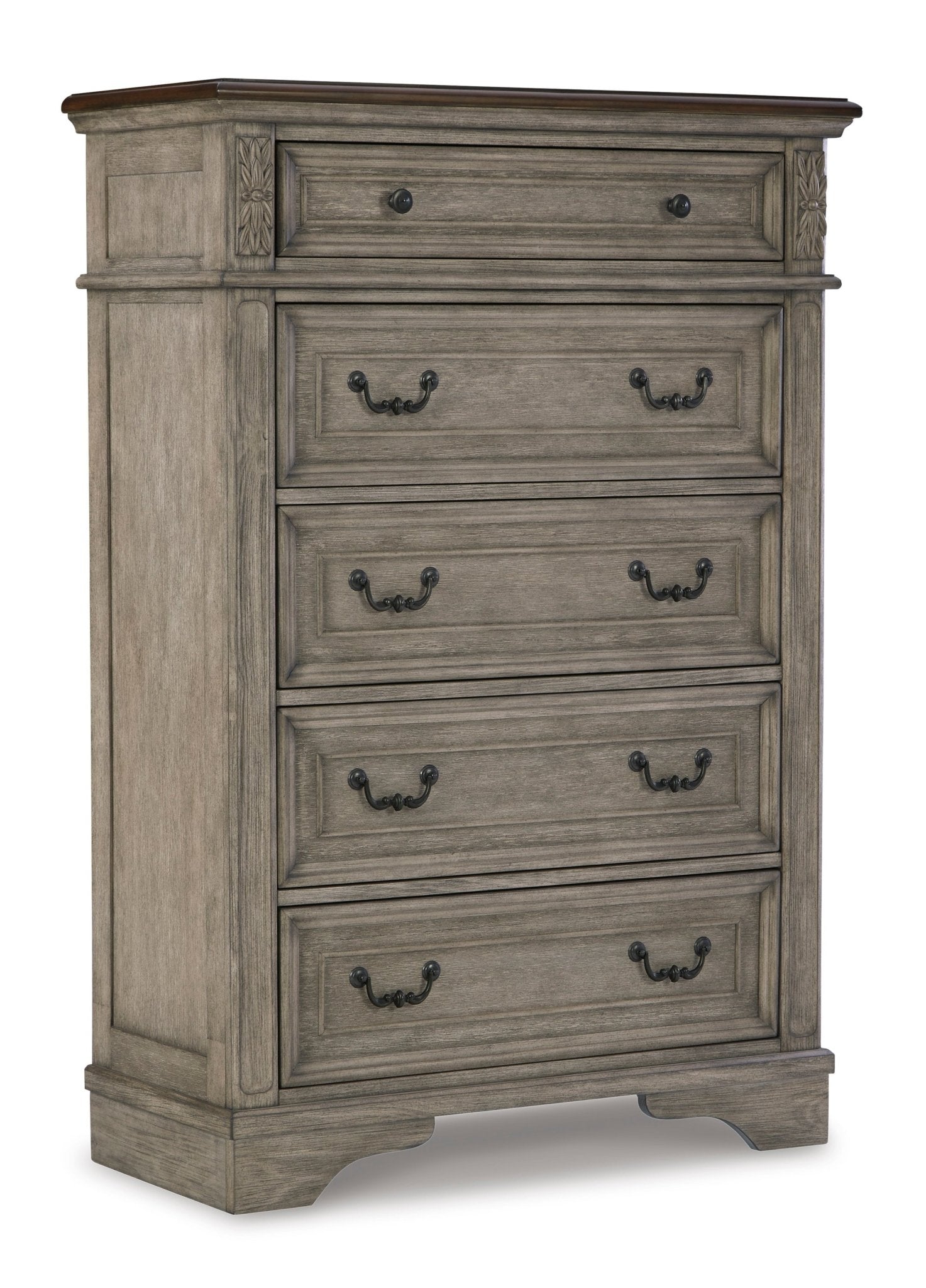 Ashley Antique Gray/Brown Lodenbay Five Drawer Chest | Home Elegance USA