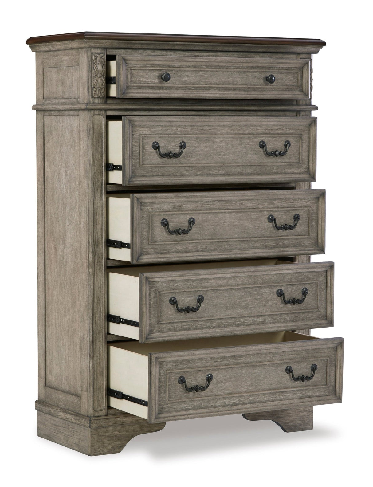 Ashley Antique Gray/Brown Lodenbay Five Drawer Chest | Home Elegance USA