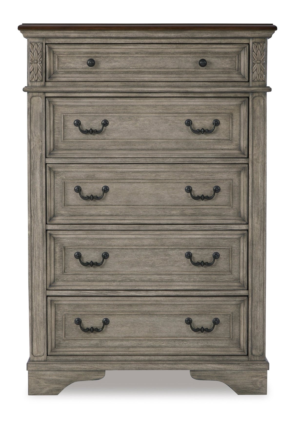 Ashley Antique Gray/Brown Lodenbay Five Drawer Chest | Home Elegance USA