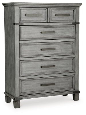 Ashley Gray Russelyn Five Drawer Chest | Home Elegance USA