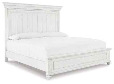 Ashley Whitewash Kanwyn B777B11 California King Panel Bed | Home Elegance USA