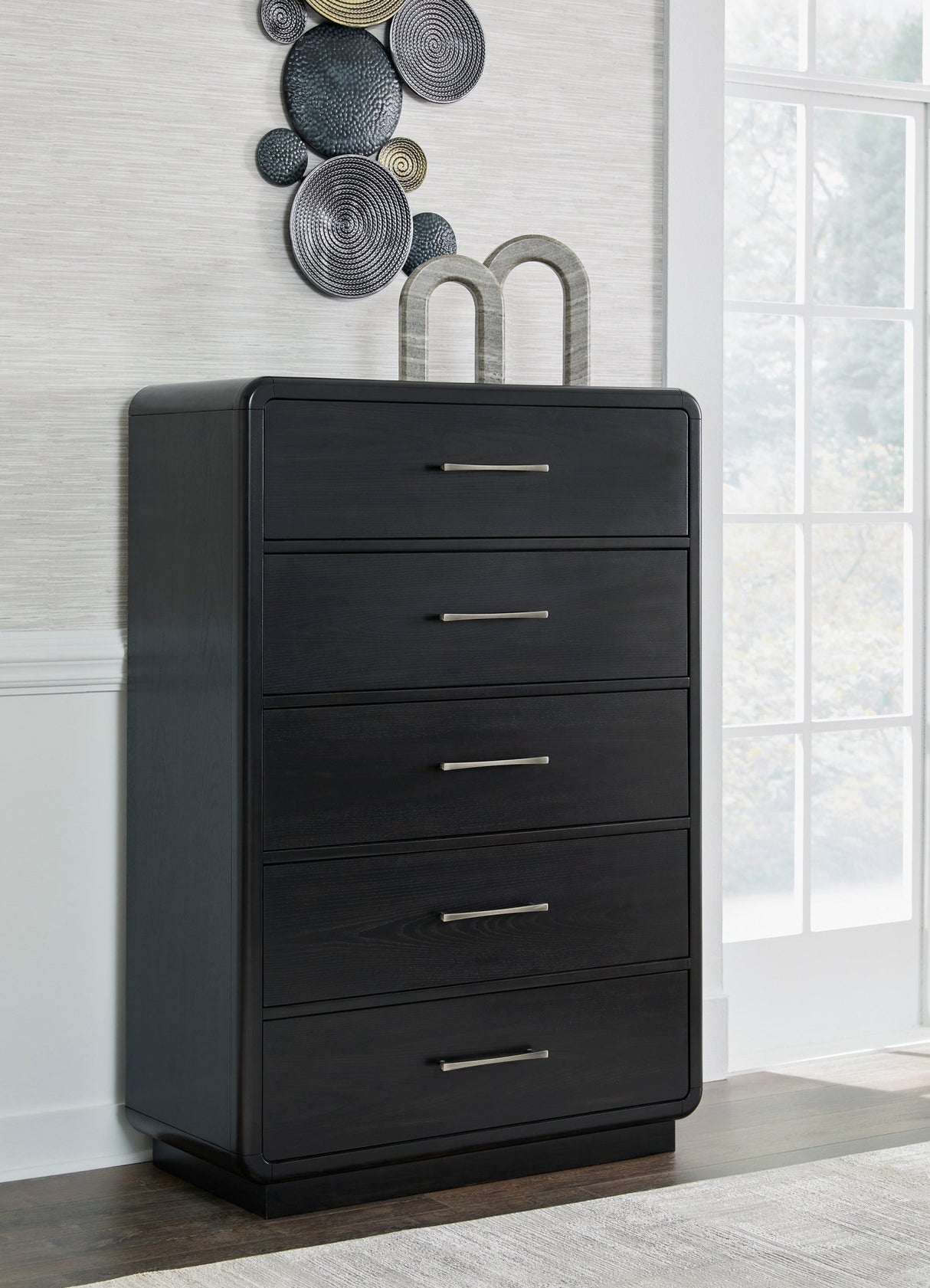 Ashley Black Rowanbeck Five Drawer Chest | Home Elegance USA