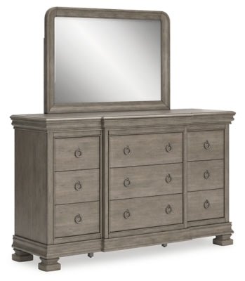 Ashley Gray Lexorne B924B1 Dresser and Mirror | Home Elegance USA