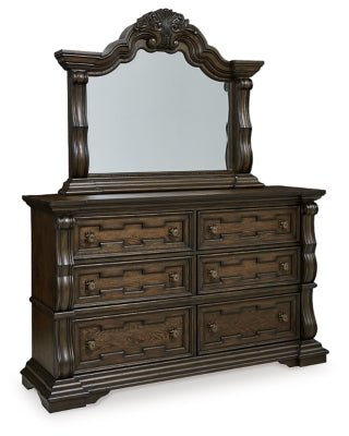 Ashley Dark Brown Maylee B947B1 Dresser and Mirror | Home Elegance USA