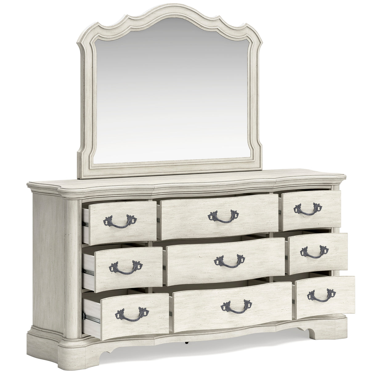 Ashley Antique White Arlendyne B980B1 Dresser and Mirror - Home Elegance USA