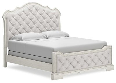 Ashley Antique White Arlendyne B980B5 California King Upholstered Bed | Home Elegance USA