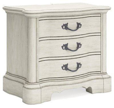 Ashley Antique White Arlendyne Three Drawer Night Stand - Home Elegance USA