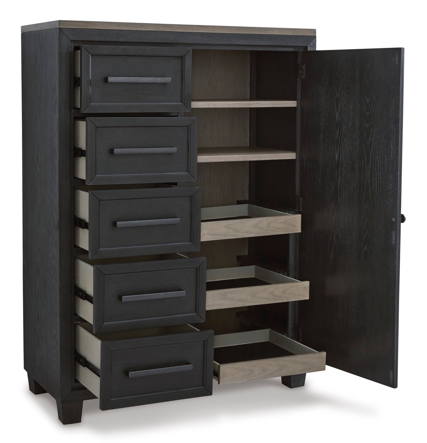 Ashley Black/Brown Foyland Door Chest | Home Elegance USA