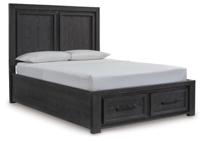 Ashley Black/Brown Foyland B989B2 Queen Panel Storage Bed | Home Elegance USA