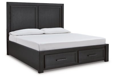 Ashley Black/Brown Foyland B989B5 California King Panel Storage Bed | Home Elegance USA