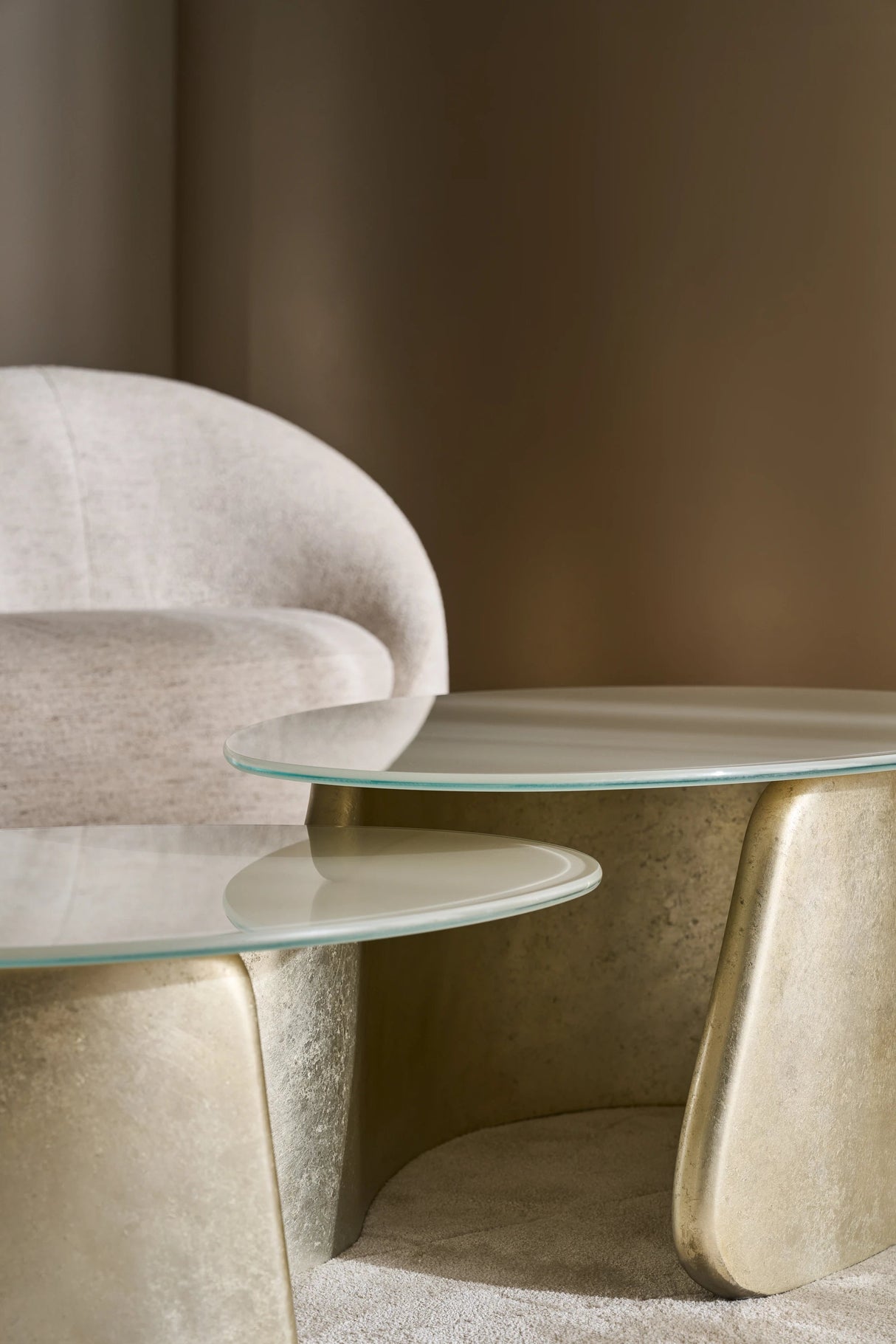 Bauble Cocktail Table with Frosted Glass Top | Caracole Classic