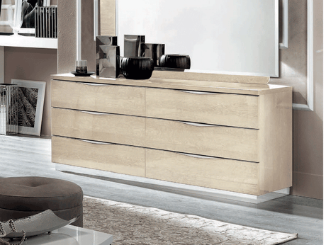 Camelgroup Italy Platinum Double Dresser With Mirror Ivory Betullia Sabbia - Platinumddressebeige - Mr ESF Home Elegance USA