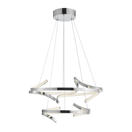Beijing Led Adjustable Round Chandelier // Chrome | Finesse | Home Elegance USA