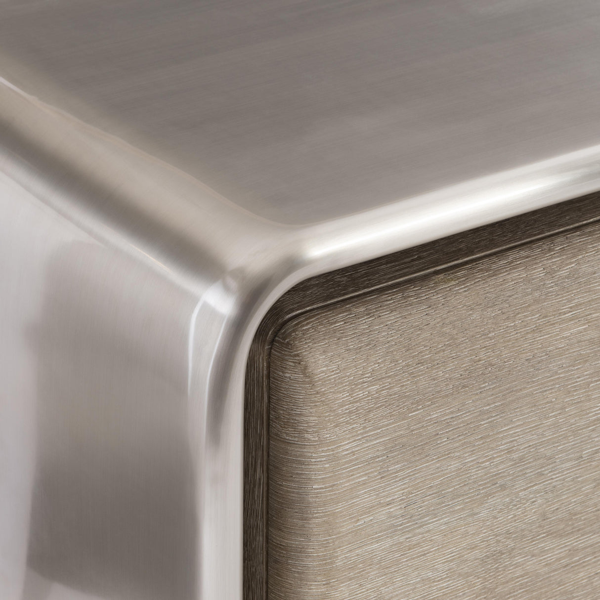 Bernhardt Lomond Buffet in Tarnished Nickel & Trevin Oak – Modern 3 Door Sideboard