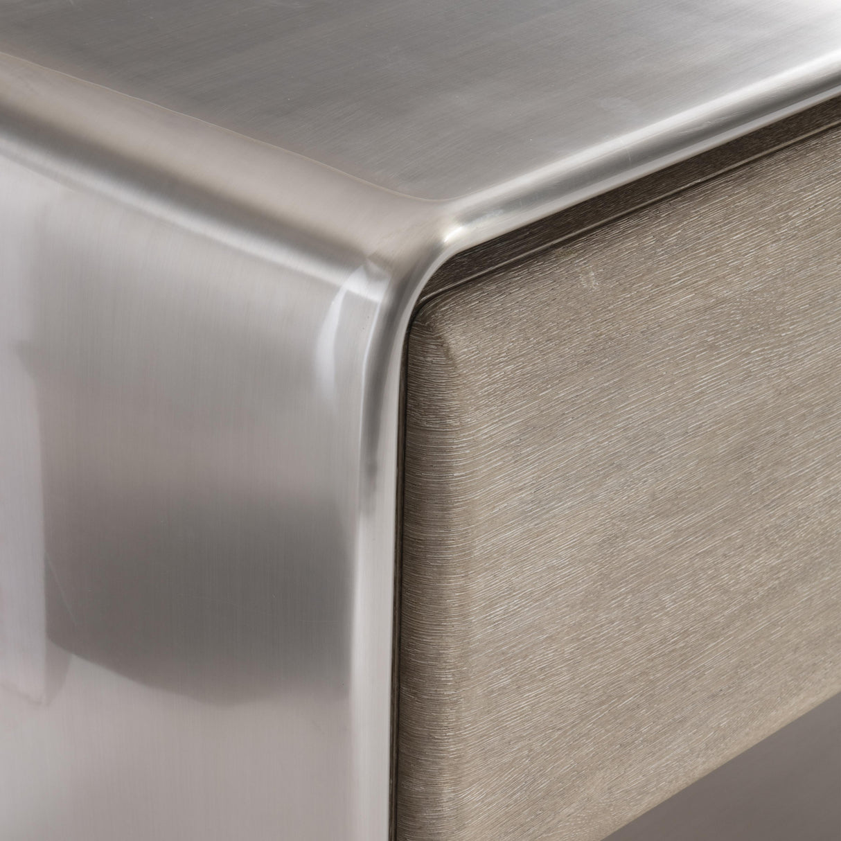 Bernhardt Lomond Buffet in Tarnished Nickel & Trevin Oak – Modern 3 Door Sideboard